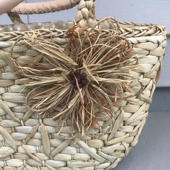 3 / $15 Raffia Jute Woven Beach Tote Cynthia Rowley - Picture 2 of 14